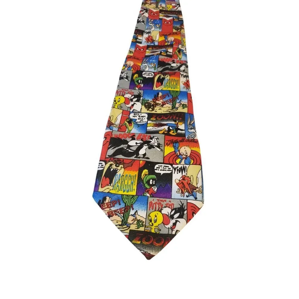 Vintage‎ LOONEY TUNES TOONS WARNER BROS Neck Tie Comic Theme Vintage Colorful